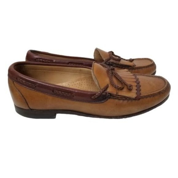 Allen Edmonds Mens 9.5D Brown Woodstock Leather Ta - Picture 1 of 10